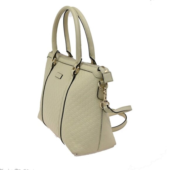 GUCCI Micro GG Guccissima 2Way Shoulder Hand Bag Leather White Italy 23KB342 - Picture 2 of 16